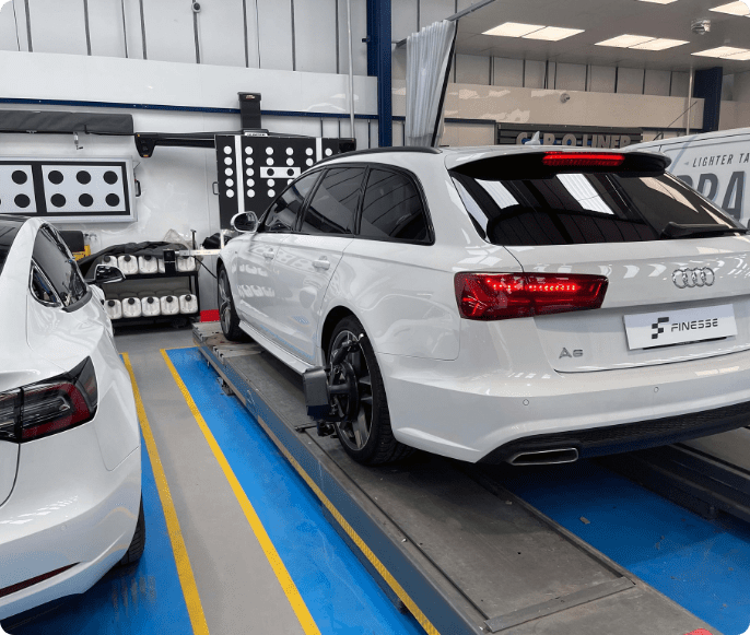 Finesse | interior shot of an Audi car on the ramp