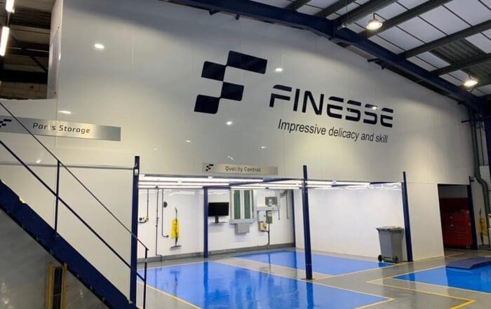 The image shows Finesse's Quality Control workshop